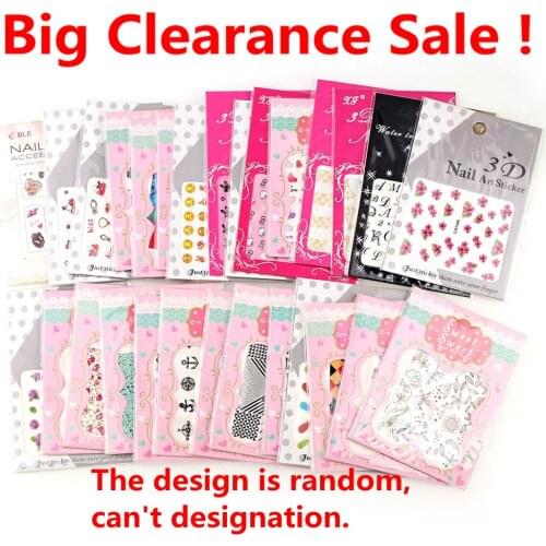 Random Mix 10Pcs 3D And Water Transfer Sticker Different Packing Flower Irregular For DIY Nail Art Jewelry Decor