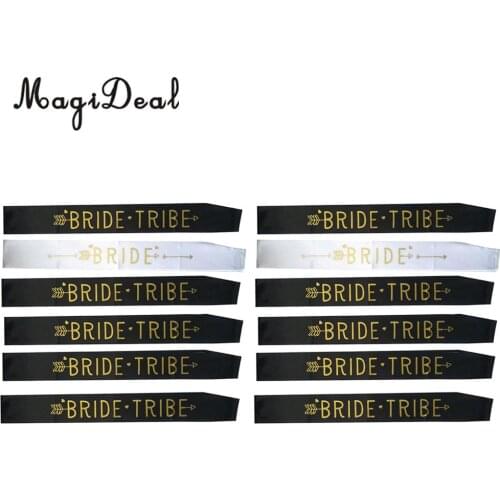 12/set Bride Tribe Sash Hen Bachelorette Party Bridal Shower Accessories