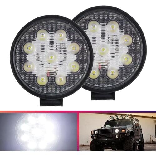 27W Led light bar work light spotlight circle For 4x4 accessories led bar offroad 4WD SUV ATV searchlight Boat Trucks 12V 24V 1X