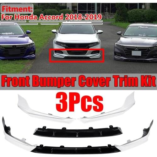3pcs Car Front Bumper Splitter Lip Spoiler Diffuser Guard Surround Molding Cover Trim Body Kit For Honda For Accord 2018-2019