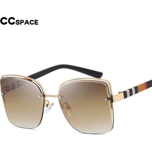 49131 Frameless Luxury Stripe Sunglasses Men Women Fashion Shades UV400 Vintage Glasses