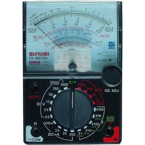 YX-360TRn Analog Multimeter Plastic Gauge Shell AC DC Volt Ohm Current Testing Mutimeter Electrical Pointer Multitester