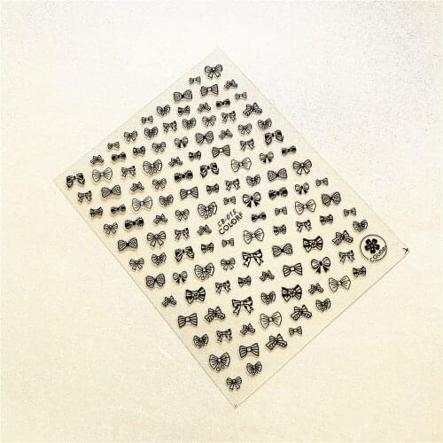 CB-015 CB-084 Men and women bow-knot 3D Back glue Nail Art Stickers Decals Sliders Nail ornament decoration