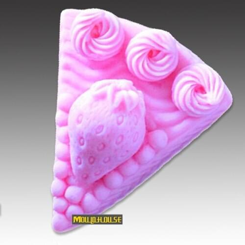 Strawberry cake shape Handmade soap mold candle moulds fondant decorating mould molding clay wholesale