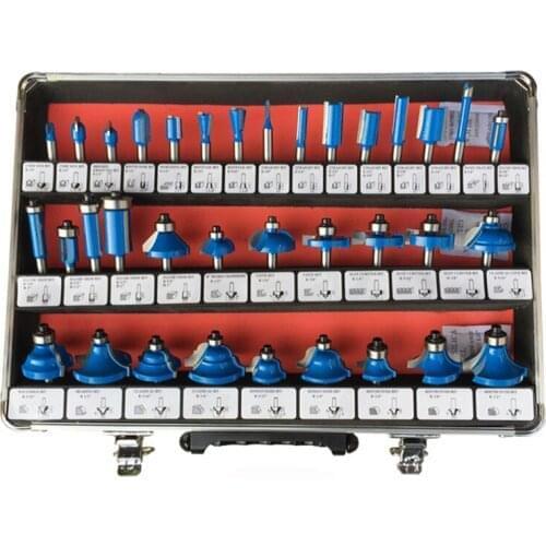 35Pcs 1/4" Shank Woodworking Router Bits Flush Straight Chamfer Trimming Bits Diy Milling Cutter Engraving Machine Tool