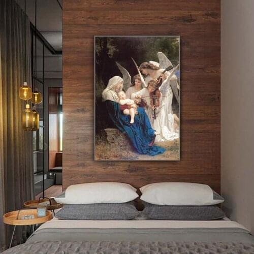 Classic Works of Art Angel William Adolphe Portrait Pictures And Prints Wall Pictures For Living Room Home Cuadros Decoration