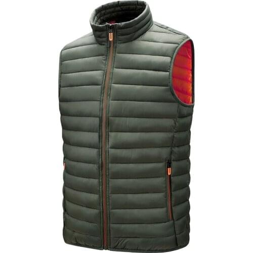 Men Sleeveless Jacket Men Down Vest Mens Warm Thick Coats Male Work Casual Zipper Waistcoat Men Fashion Jacket Vest