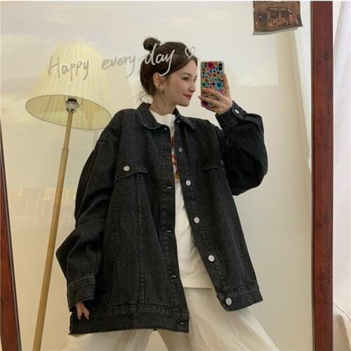 Spring Casual Female Denim Jacket Loose Streetwear Hip-Hop Vintage Oversize Harajuku Women Outerwear Korean Tops Chaquetas Mujer