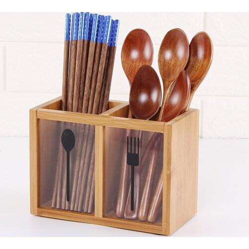 Multi-functional Cutlery Storage Box Wooden Kitchen Tableware Storage Rack Knife Fork Spoon Chopstick Storage Holder