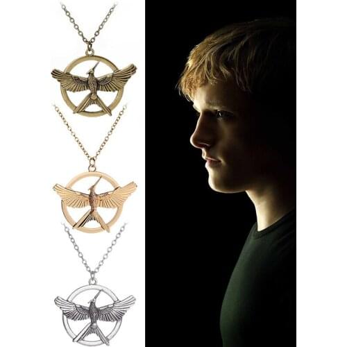 Fashion Men Jewelry Retro Bird Pendant Necklace Popular The Hunger Games Necklace Choker For Fans