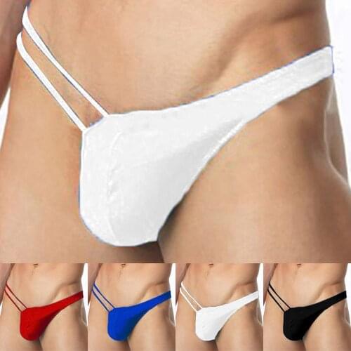 2021 Hot Men Thongs Mens Underwear T Back G String Briefs Sexy Breathable Solid Lingerie C-String Jockstrap Men Panties Thong