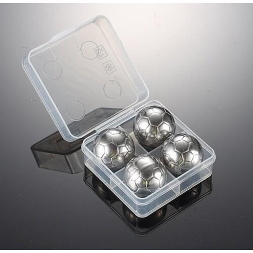 Stainless Football Ice Cubes Reusable Beer Wine Drinks Coolers Quick Frozen Metal Ice Hockey Bar Barware Whisky Cooling Stones