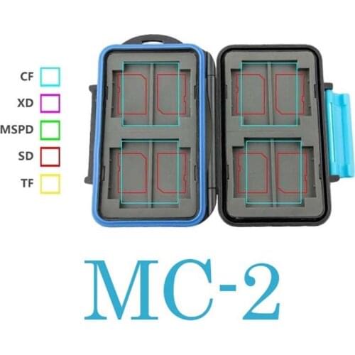 New MC-2 Anti-shock Waterproof DC Memory Card Case Holder Hard Storage Box for 4CF 8SD ABS & Rubbe