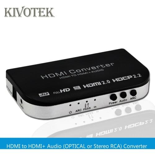 HDMI2.0 to Audio HDMI Converter Adapter audio Separator Full HD 3D 4K Hdmi, Optical Stereo RCA AUDIO Output Female Connector