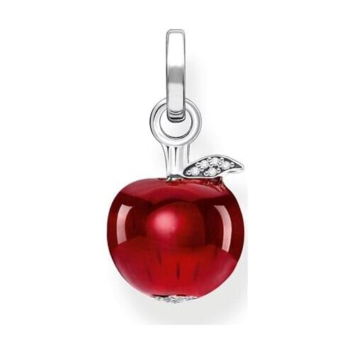 Red Apple Pendants Love Lucky Symbols Pure 925 Sterling Silver Vintage Powerful Jewelry Accessories Women Men 2021 New Arrival