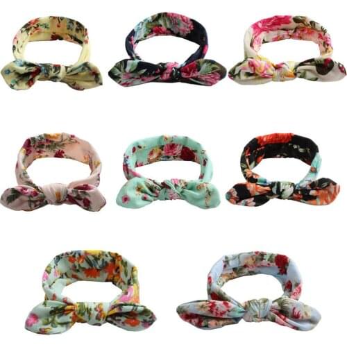 Simple Bohemian Headband Fashion Children Turban Baby Print Cross Hair Band