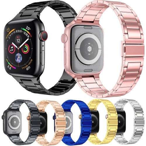 2021 Stainless Steel Strap For Apple Watch Series 6 SE 5 4 3 2 1 Metal Bracelet Band Correa For Iwatch 38 40 42 44mm Replacement