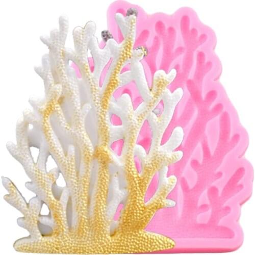 Sea Coral Shape Silicone Mold Cake Border Fondant Molds Cake Decorating Tools Chocolate Gumpaste Moulds Candy Clay Resin Mould
