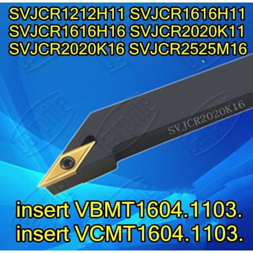 SVJCR 1212H11 1616H11 1616H16 2020K11 2020K16 2525M16 insert VBMT VCMT 1103.. 1604.. CNC turning tool bar Free shipping