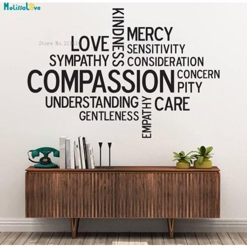 Vinyl Wall Art Decals Compassion Word Cluster Church Sign Sermon Series Missions Adoption Love Empathy Care Youth Décor YT2350