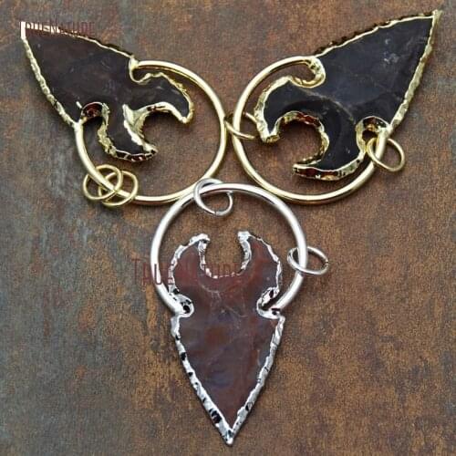 High Quality Jaspers Necklace Pendant Cattle Skull Animal Shape Hammered Big Hoop Nature Pendant In 55*28 mm PM9600