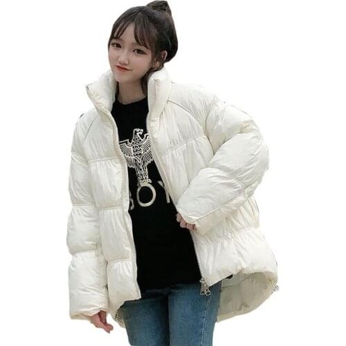 WomenS Short Winter Big Pocket Stand Collar Windproof Down Jacket Oversized Cotton Pad Coat