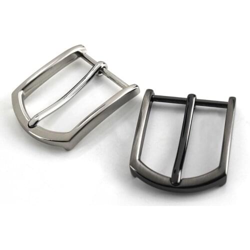 1pcs 35mm Men Women Belt Buckle Metal Plating End Bar Single Pin Belt Buckle Leather Craft Strap Belt Gun Black