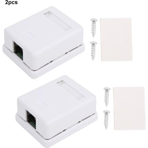 Electric box 2Pcs RJ45 Surface Mount Box Cat6 Single Port Desktop Information Network Junction Boxes wire connector junction