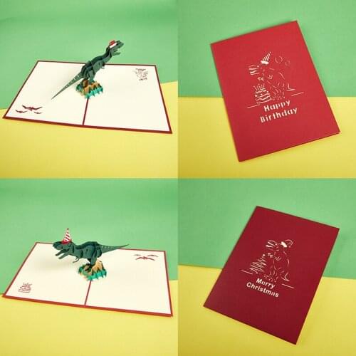 3D Funny Greeting Cards Dinosaur Happy Birthday Card Tyrannosaurus Card Kid Dinosaurs Birthday Cards Handmade Papercraft