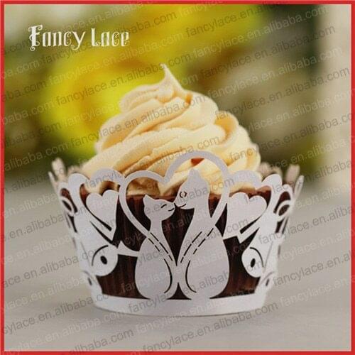 50pcs Hot Sale Party Fondant Cakes Wrappers Lovely Cats Cupcake Wrappers Cake Liners Party Decorations Supplies Free Shipping