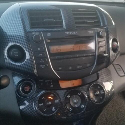 Carbon Fibre Air Outlet Gear Center Console Handbrake Window Decorated Frame For Toyota Rav4 2006 07 08 091011 12 13 CAA258D