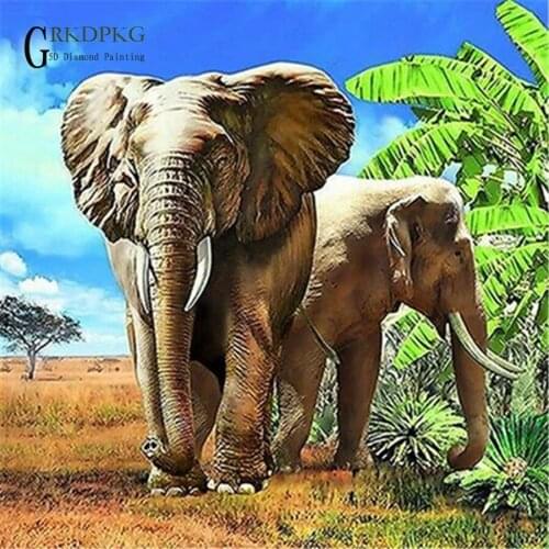 Elephant Africa 5d diy diamond painting full square diamond embroidery Cross stitch pictures of rhinestones Wedding decoration