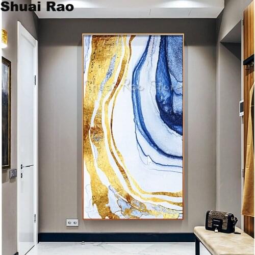 Abstract Flowing Color golden diamond embroidery New 3d diy Diamond Painting Full square round drill diamant painting home decor