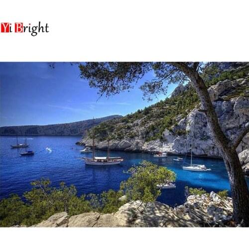 Diy diamond painting cross stitch landscape sea crystal full round drill set puzzle diamond mosaic embroidery Room Decor XY1