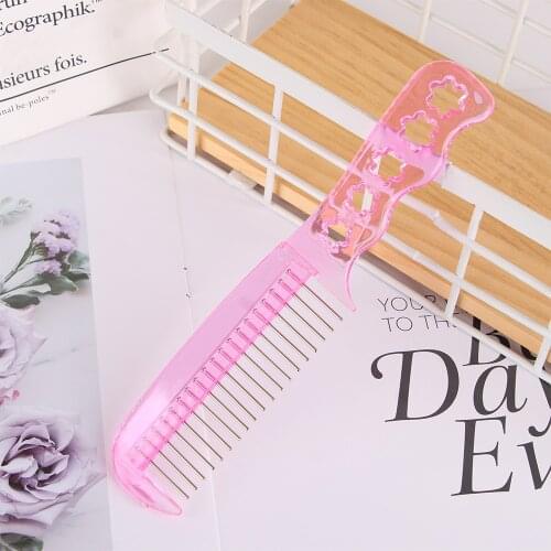 1Pcs Plastic Handle Anti-static Wig Comb Tool Styling Senior Steel Comb Tooth Cosmetic Styling Accessories Hair Styling Tool