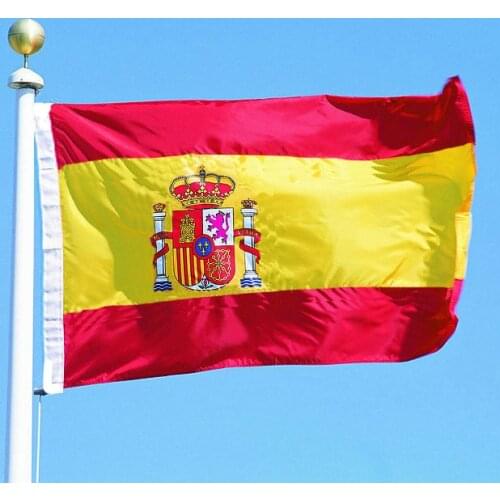 100% Polyester Spain National flags Size 60x100cm/90x150cm/120x200cm/150x250cm/180x300cm banners