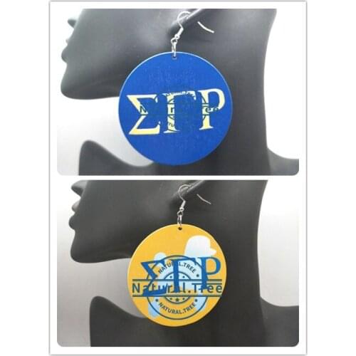 Free Shipping!sigma gamma rho wooden earrings