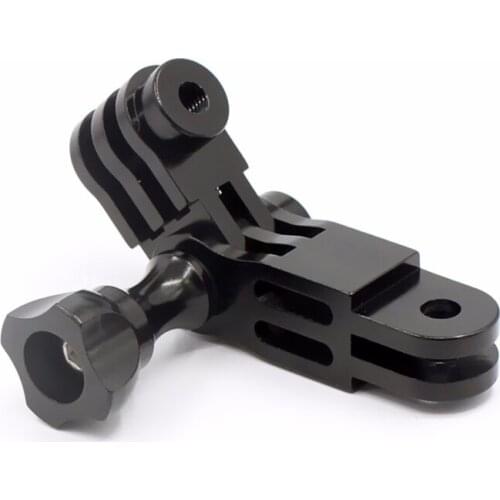 CNC Aluminium alloy Three-Way Pivot Arm Mount Adapter for GOPRO Hero 1 2 3 3+ 4 5 Session/Xiaomi Yi/SJ/GitUp Sport Camera Black