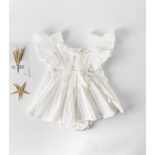Baby Romper Summer Newborn Baby Girl Romper Infant Baby Jumpsuit Girl 100% Cotton Ruffle Sleeve New born Baby Clothes For Girl