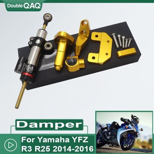For Yamaha YZF R3 R25 MT25 YZFR3 2015 2016 2014 Motorcycle CNC Damper Steering StabilizerLinear Reversed Safety Control+Bracket