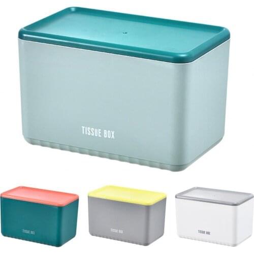 Creative Tissue Box Punch-free Wall Mount ABS Self Adhesive Easy to Use Tissue Holder for Bathroom Storage Supplies