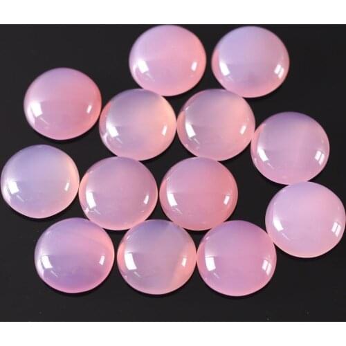 16MM Round CAB Cabochon Natural Stone Pink Onyx No Drilled Hole Beads For Jewelry Making Bracelet Earring 10Pcs K927