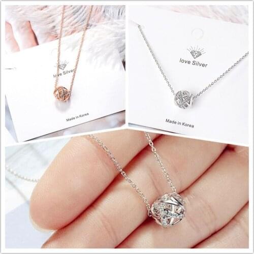 Fashion Simple Necklace Xmas Gift Womens Jewellery Lucky Ball Pendant Chain Birthday Gift