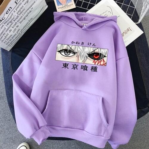 Tokyo Ghoul Mens Hoodie Harajuku Fashion Chic Punk Sweatshirt Japanese Anime Kaneki Ken Eye Manga Print Gothic Streetwear Top