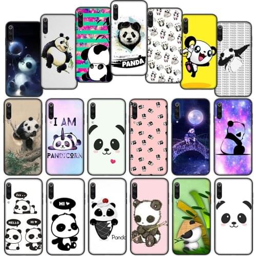 Cute Panda Soft Cover Case for Xiaomi Mi Note 10 Ultra A1 A2 Lite A3 Pro Max Pocophone F1