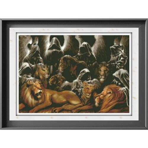 Dreampattern Lions Den counted cross stitch kit embroidery needlework 18ct 14ct 11ct white cloth DIY handmade needlework