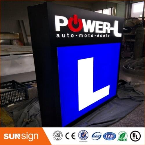 Shop door wall mount advertising led illuminate acrylic outdoor light box signs