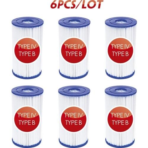 Dropshipping 6Pcs of Bestway 58095 Filter Cartridge for Pool Filter Cartridge(IV) 2500Gal Pool Filter Core for Pumps 58391 58392