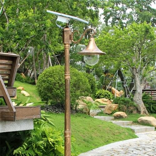 Garden Pole LED Lamp Solar Street Light Decoration Landscape Post and Vintage Waterproof Lantern