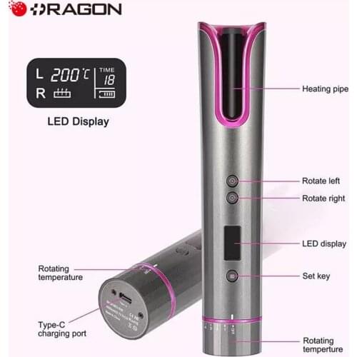 Hair Crimper Wireless Automatic Hair Curling Iron Automatic Fast Heating Ceramic Hair Crimper Blower Hair Curler Styling Tool